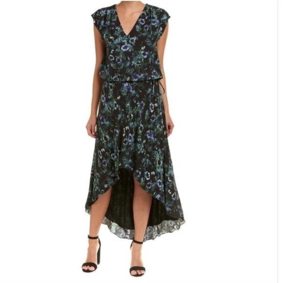 NWT Haute Hippie Tangled Up in Blue Floral High Low Dress - Picture 1 of 10